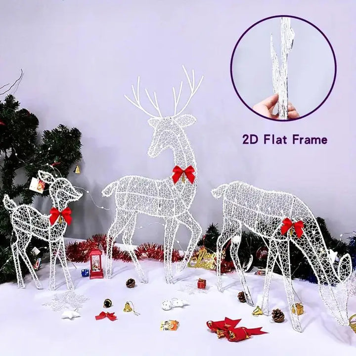 LED Light Iron Art Elk Deer Lighted Christmas Deer Glowing Glitter Reindeer Christmas Garden Decor Xmas Home Outdoor Yard Decor