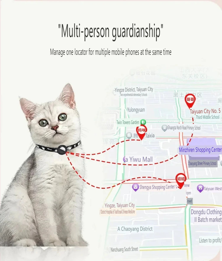 GPS Tracker for Dogs & Cats Worldwide Real-Time Tracking Collar Waterproof Anti-Lost Device , iOS/Android APP, Geo-Fence Alerts