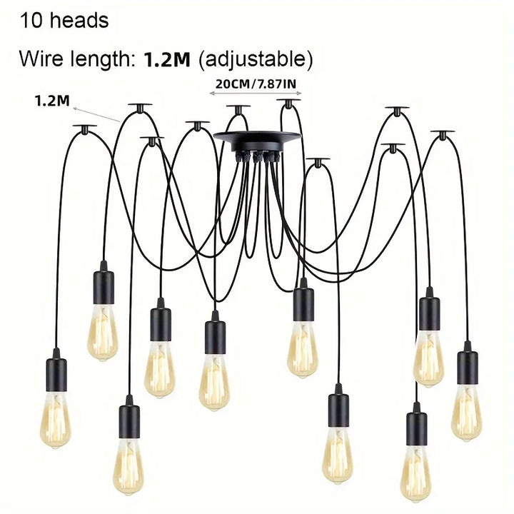 Simple Chandelier Restaurant Clothing Shop Industrial Wind Multi-head Spider Light
