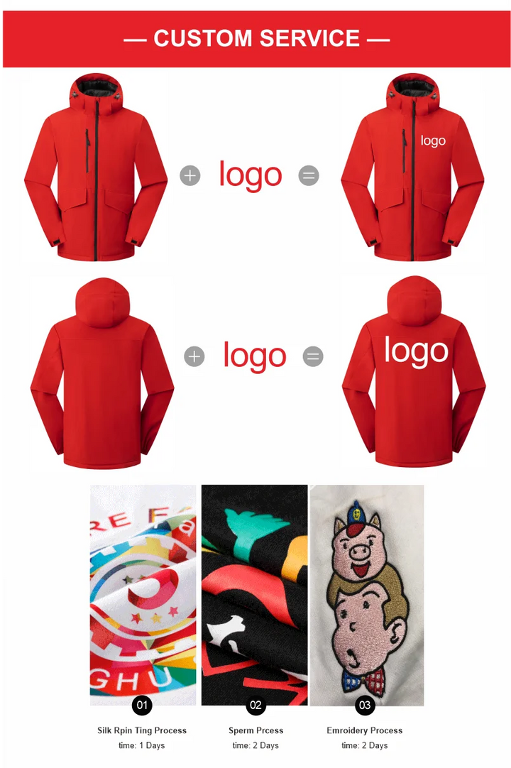Winter Jacket Custom Logo Thick Velvet Warm Coat Men Women Windproof Hooded Outdoor Casual Mountaineering Overcoat ELIKE