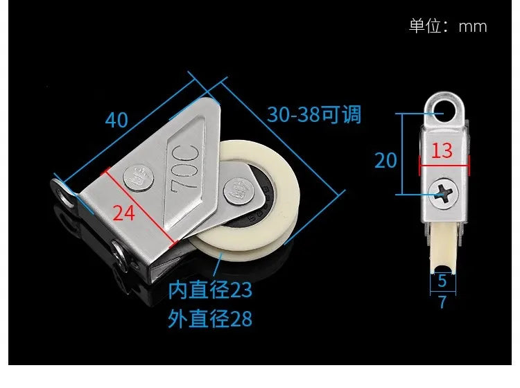 2Pc Aluminum Alloy Window Pulley Sliding Door Roller Window Track Roller Shower Door Wheels Cabinet Pulleys Furniture Hardware