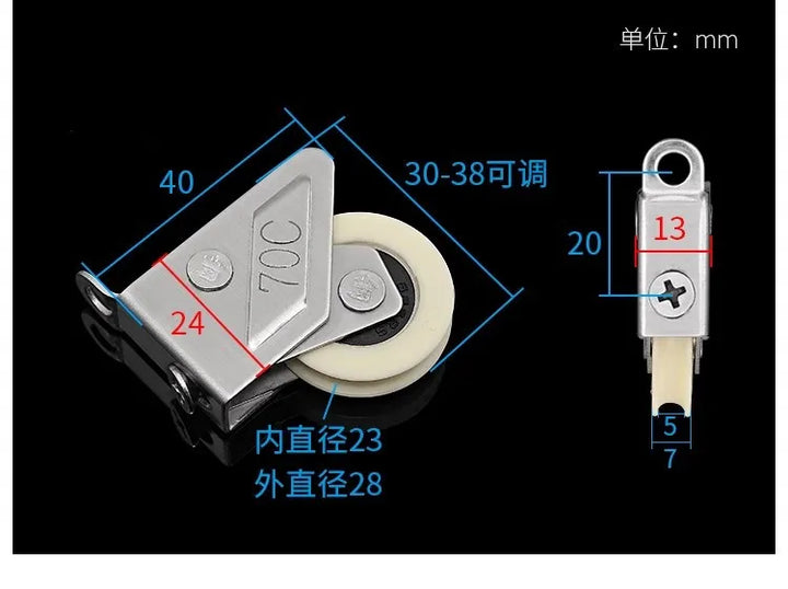 2Pc Aluminum Alloy Window Pulley Sliding Door Roller Window Track Roller Shower Door Wheels Cabinet Pulleys Furniture Hardware