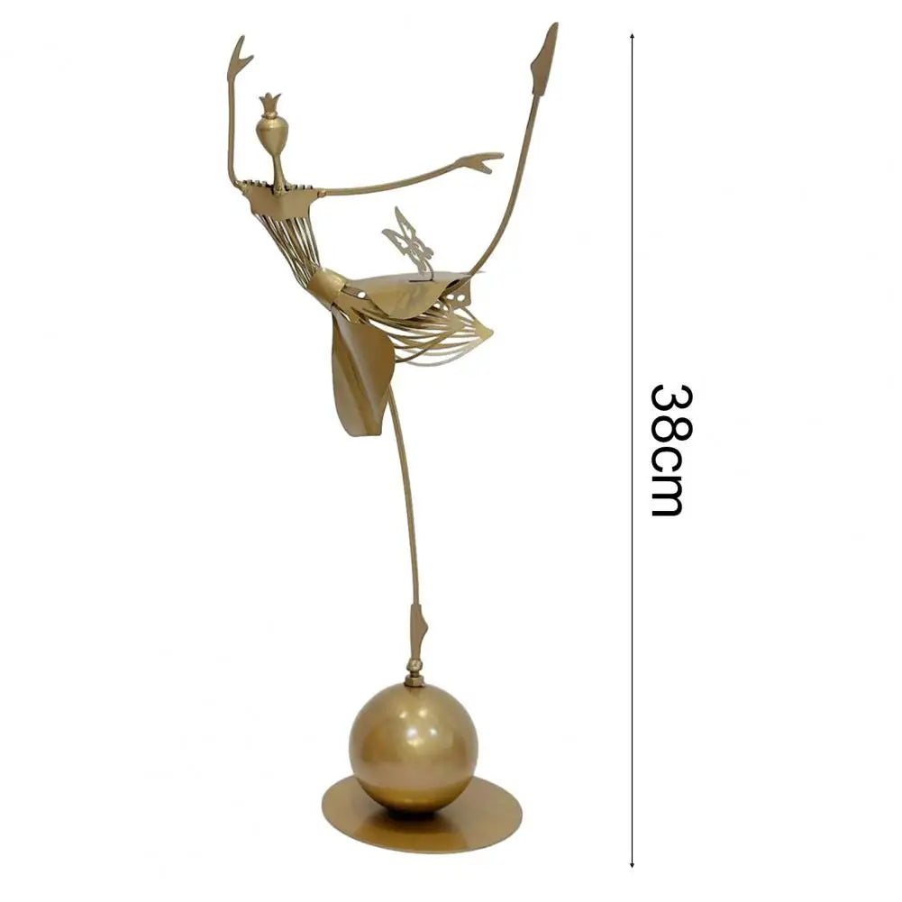 Metal Dancing Girl Garden Statue Decor Waterproof