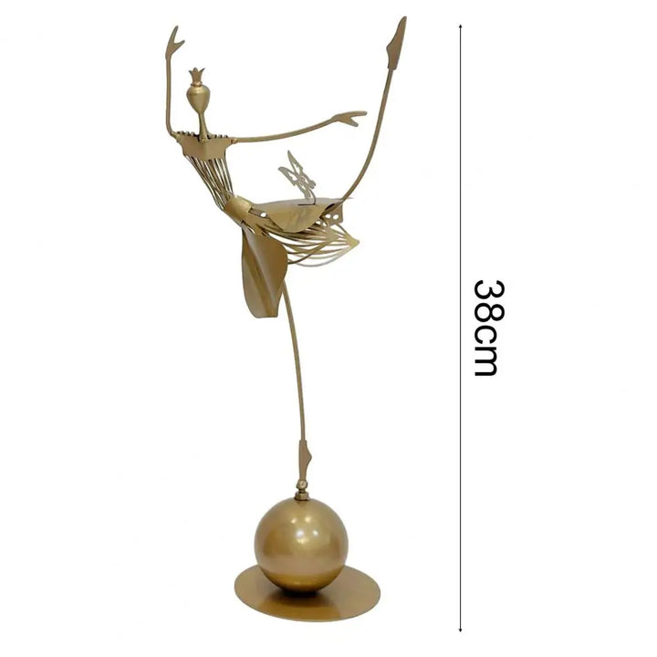 Metal Dancing Girl Garden Statue Decor Waterproof
