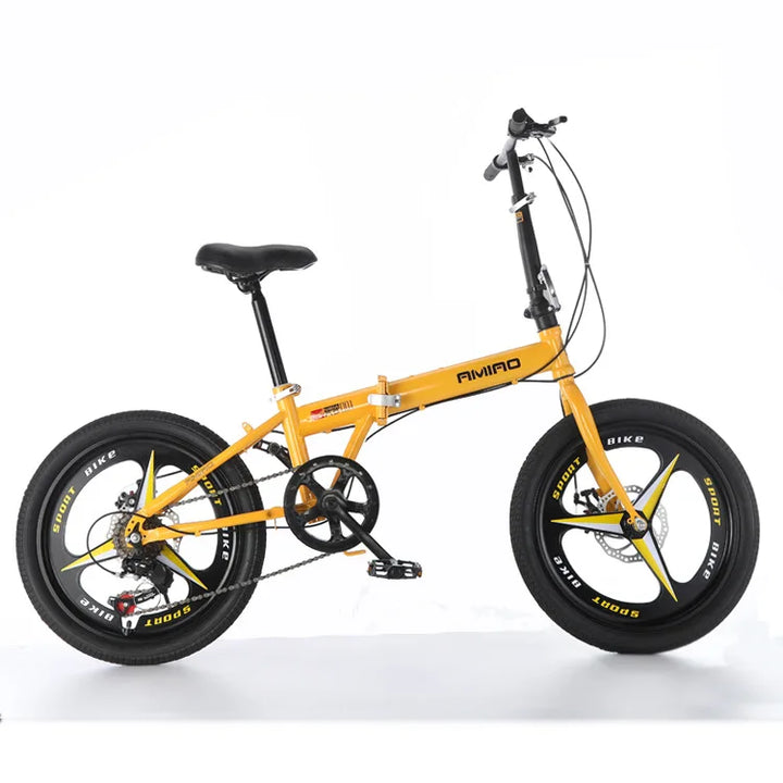 Adult Folding Bicycle Ultra Lightweight Wholesale Student Bicycle Disc Brake Variable Speed Commuting Bike 20 Inches Camping