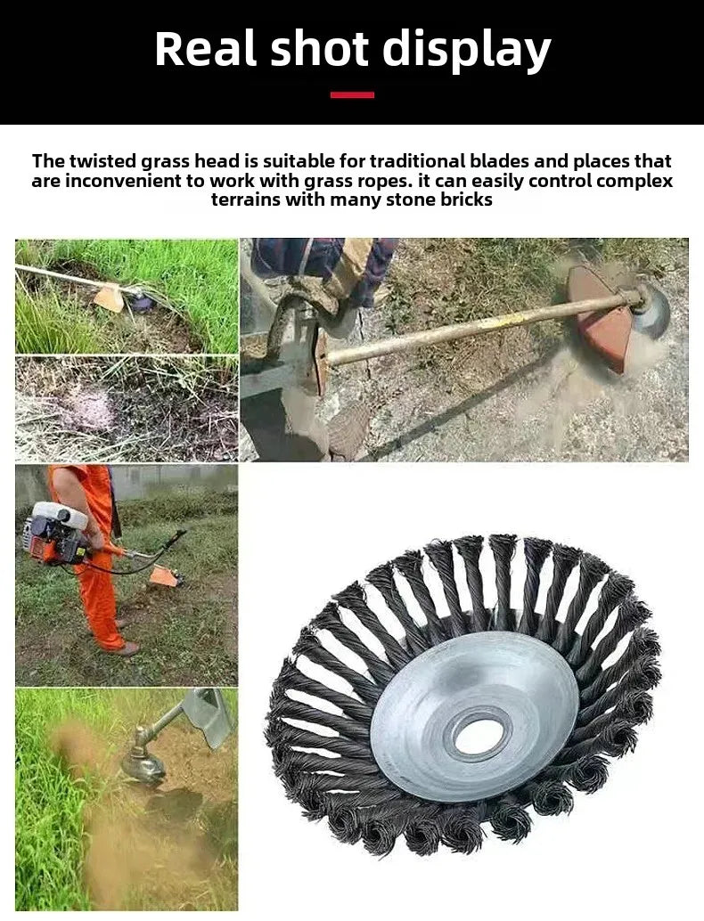 Universal Lawn Mowing Tool Steel Wire Rotary Blade Grass Cutter Garden Care Equipment Lawn Trimmer Accessory