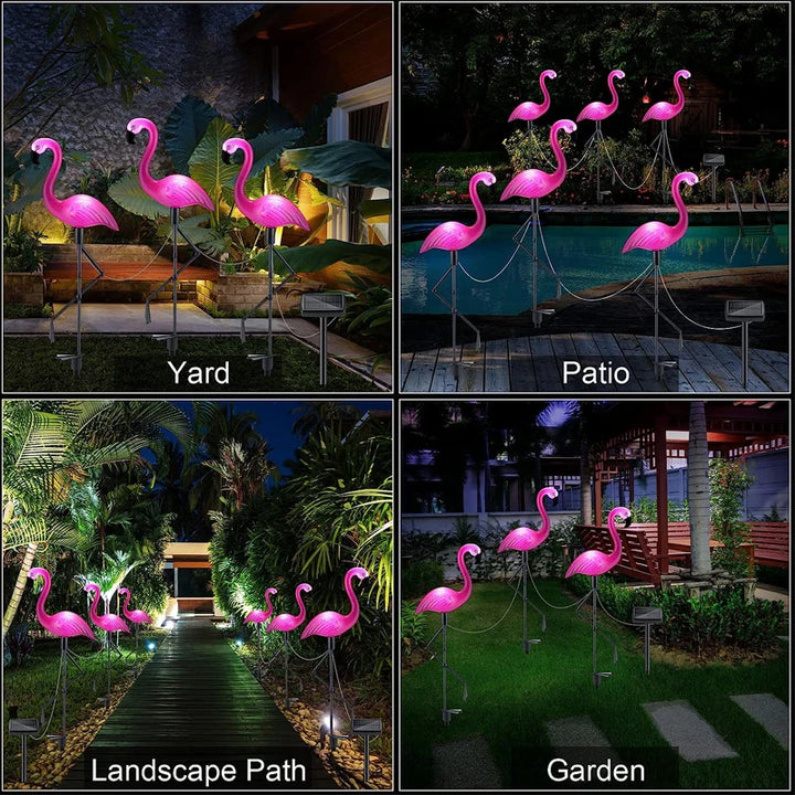 1/3Pcs Solar LED Light Flamingo Lawn Light Garden Light Outdoor Waterproof Pink Flamingo Lights Landscape Lighting Garden Decor