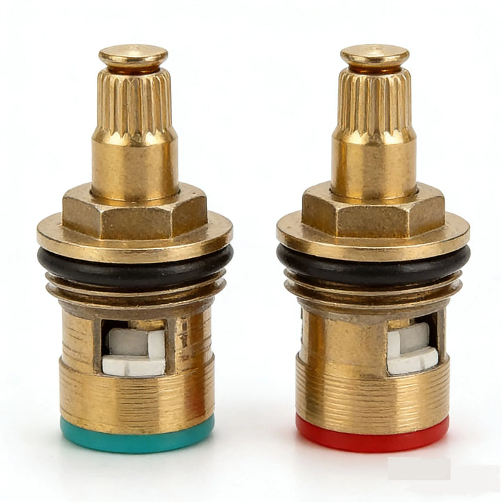 1/2pc Universal Replacement Tap Valves Brass Ceramic Disc Cartridge Inner Faucet Valve for Bathroom, Clockwise or Anti-clockwise
