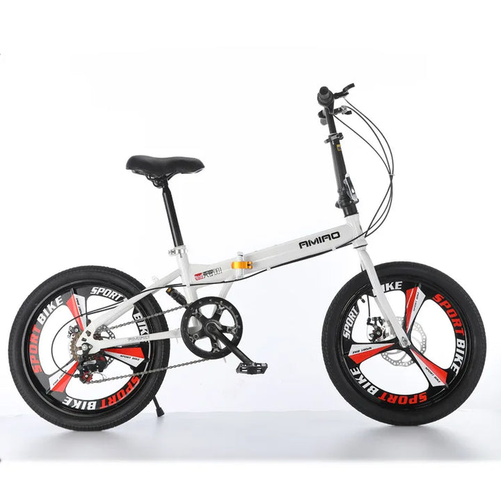 Adult Folding Bicycle Ultra Lightweight Wholesale Student Bicycle Disc Brake Variable Speed Commuting Bike 20 Inches Camping