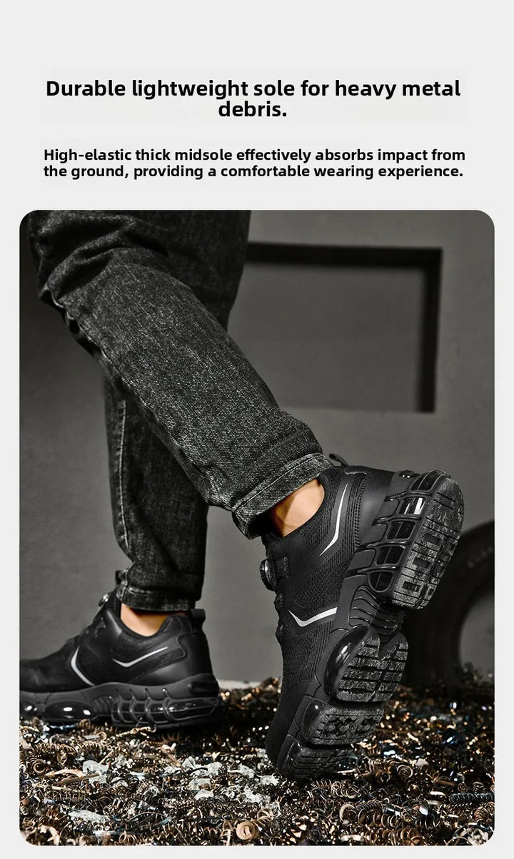 Trendy Steel Toe Shoes Men's Women's Extra Large Size Labor Protection Shoes Anti-impact Lightweight Thick Bottom