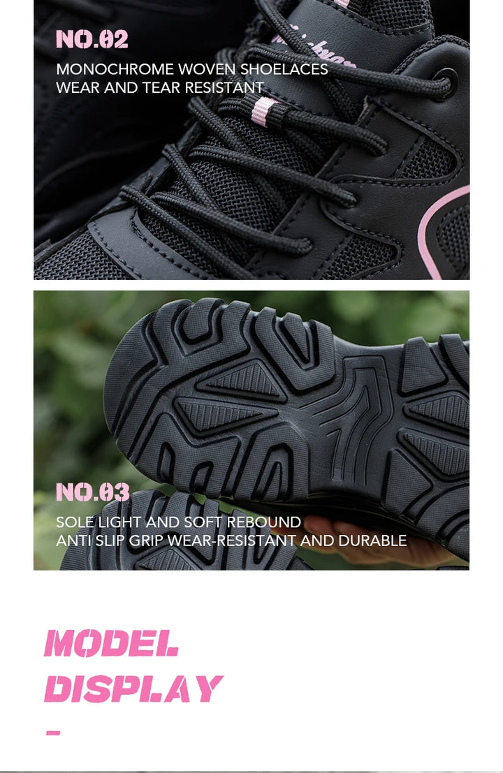 Safety Shoes Women Work Sneakers Structured Shoes Pneumatic-Proof Protective Shoes Work Boots Steel Toe Female Platform Shoes
