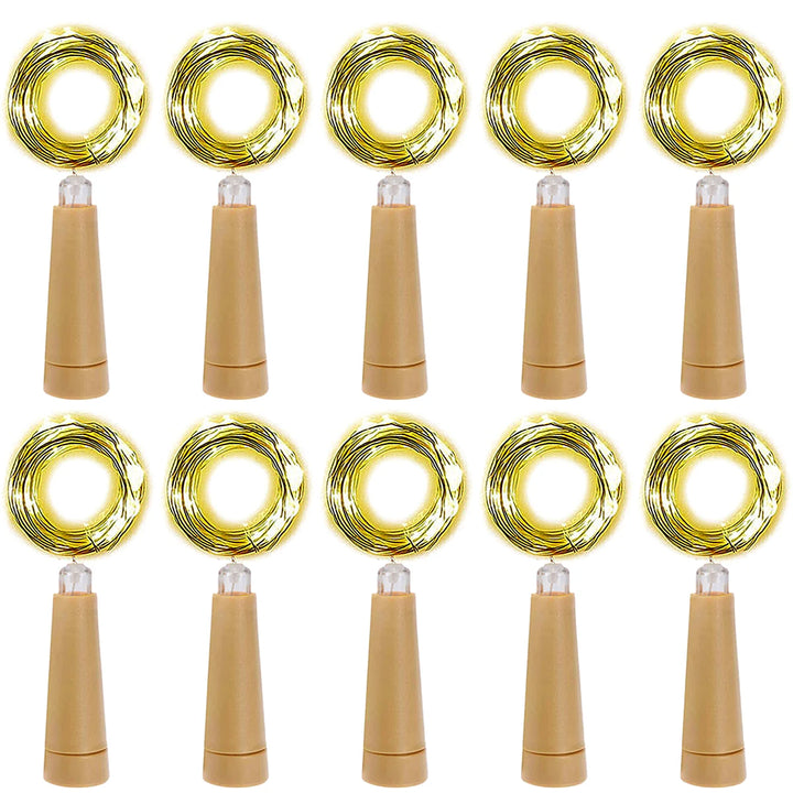 10PCS 2M LED Cork Wine Bottle Fairy Lights AA Battery Copper Wire String Lights Christmas Decoration Garland For Party Wedding