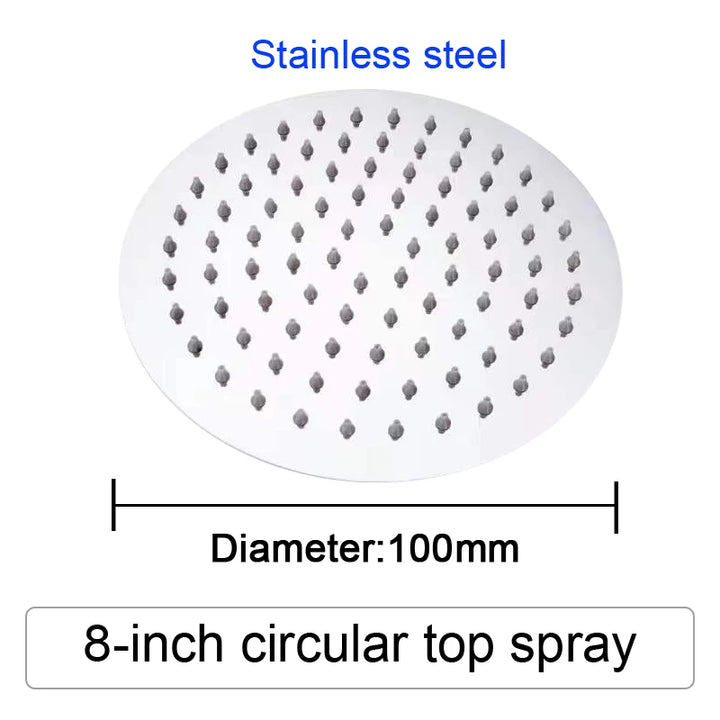 4/6/8/10/12 Inch Pressurized Rain Shower Head Stainless Steel Square Round Rain Shower Head Large Water Outlet Shower Head