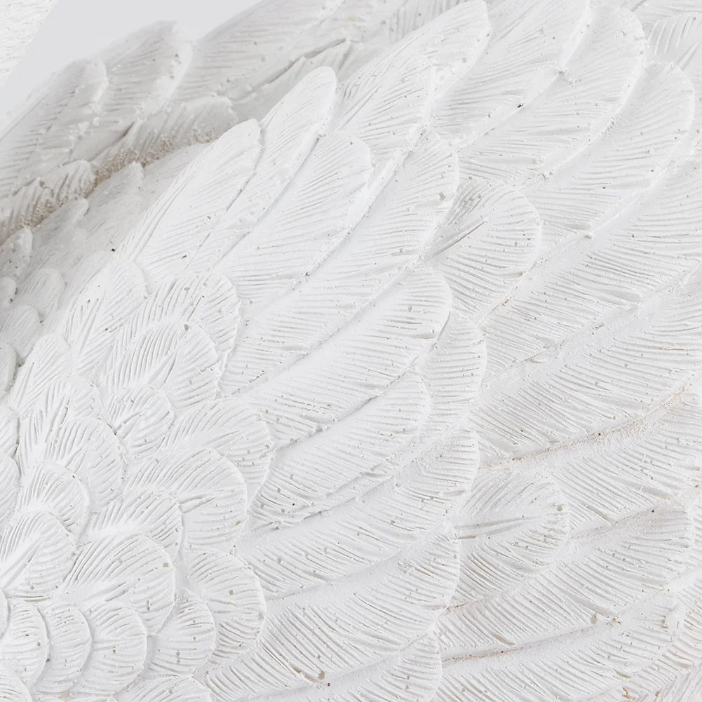 Resin Swan Sculpture Floating White Swan Figurine Ornament For Yard Garden Decor