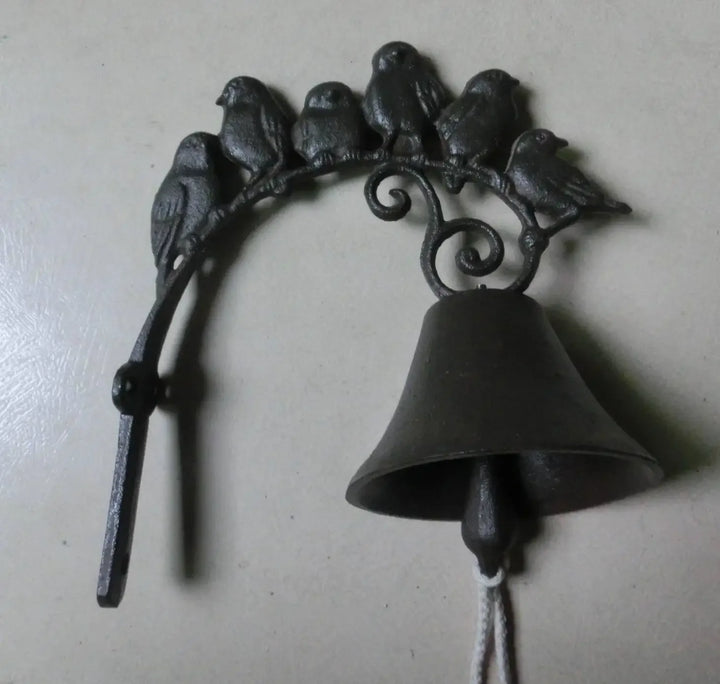 Artisan Cast Iron 6 Birds Door Chime Vintage Welcome Doorbell for Home Decor