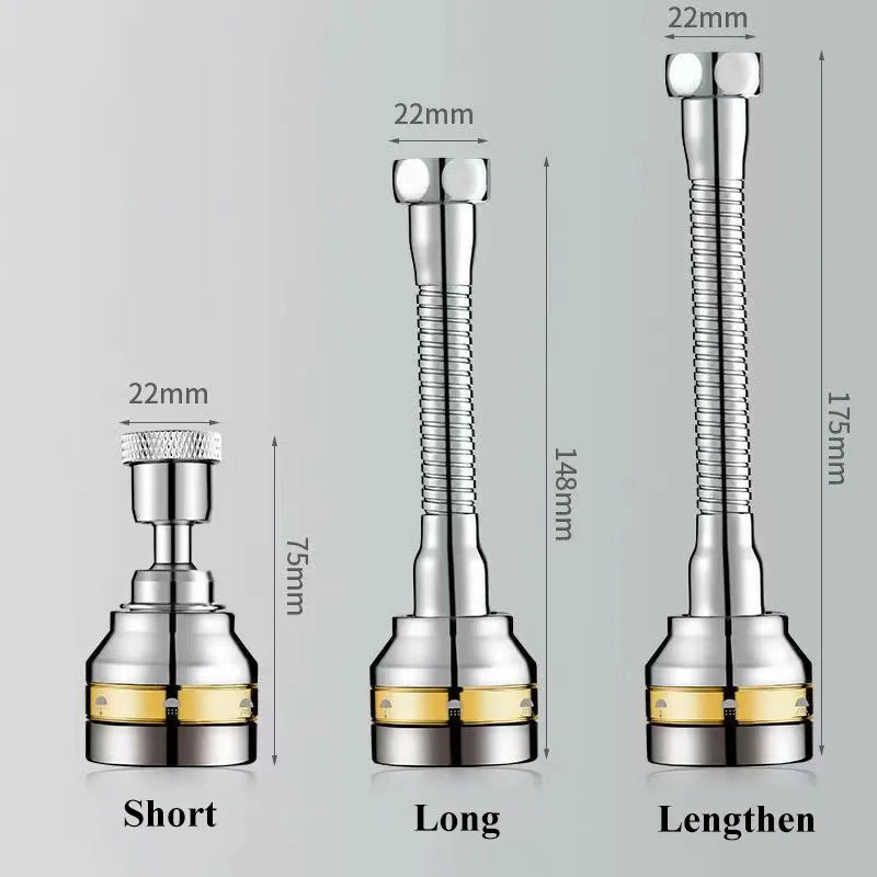 Faucet Splash-proof Gold Edge Half-copper Universal Extension Tube Kitchen Extension Shower Bubbler Booster Water Nozzle