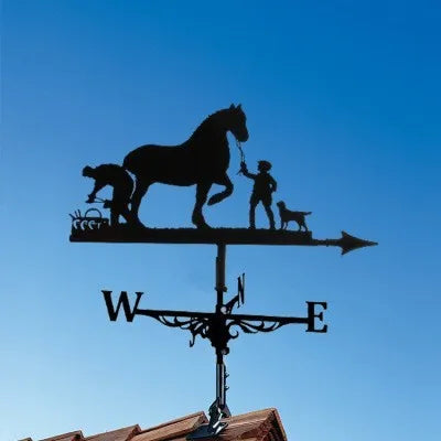 Metal Weathervane,Witch Iron Weather Vane,Sea Rover Wind Direction Indicator,Garden Outdoor Roof Decoration,