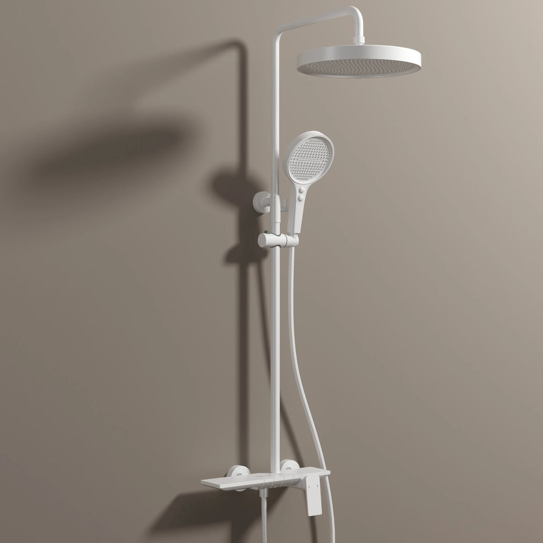 Hot Cold Piano Bathroom Shower System Set Brushed Rose Gold Waterfall Bathroom Faucet Rainfall Piano Bathroom Shower Set