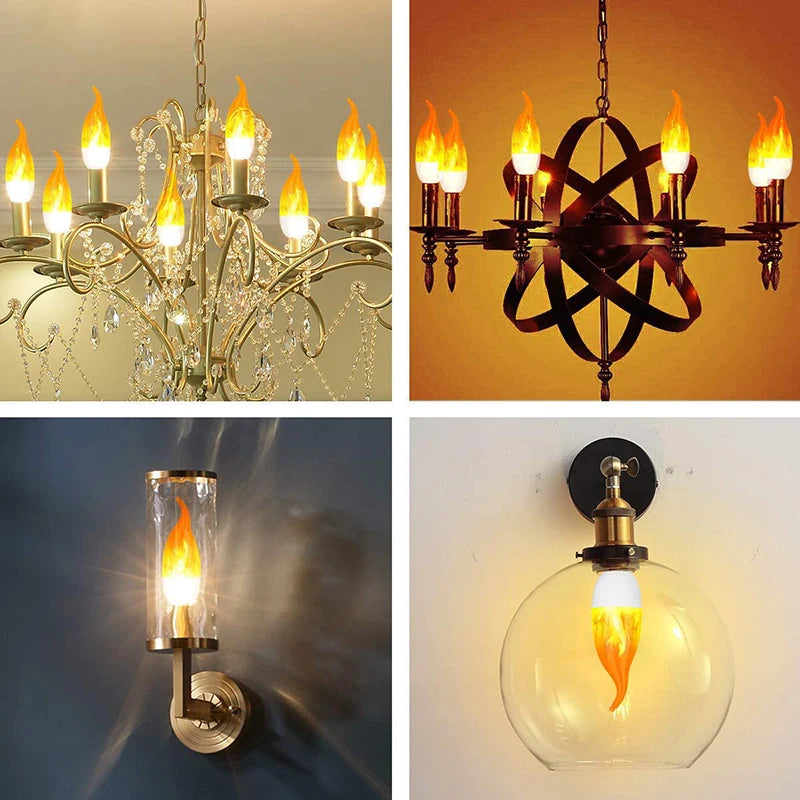 E27 LED Flame Lamps LED Flickering Fire Simulation Light E14 Dynamic Flame Effect Light Bulbs
