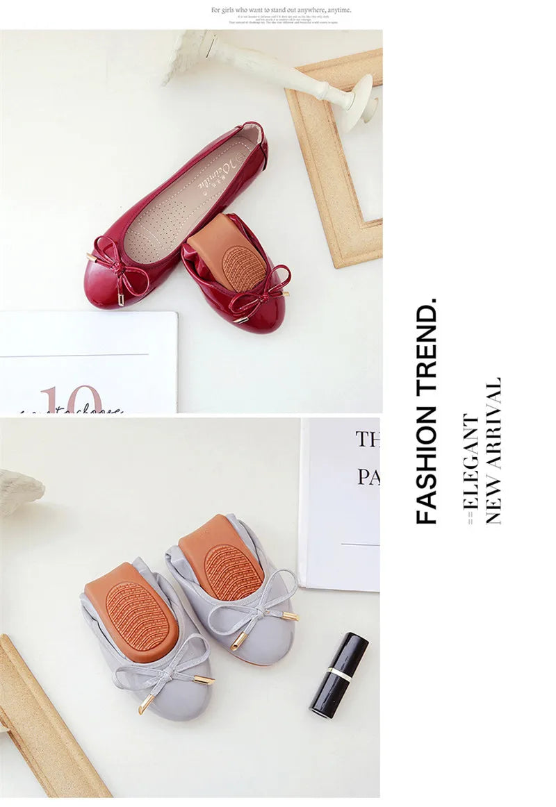 Ladies Loafers Shoes Bowtie Flats Patent Leather Loafers Women Round Toe Roll-Up Shoes Woman Bridesmaid Flats Large Size Zapatos