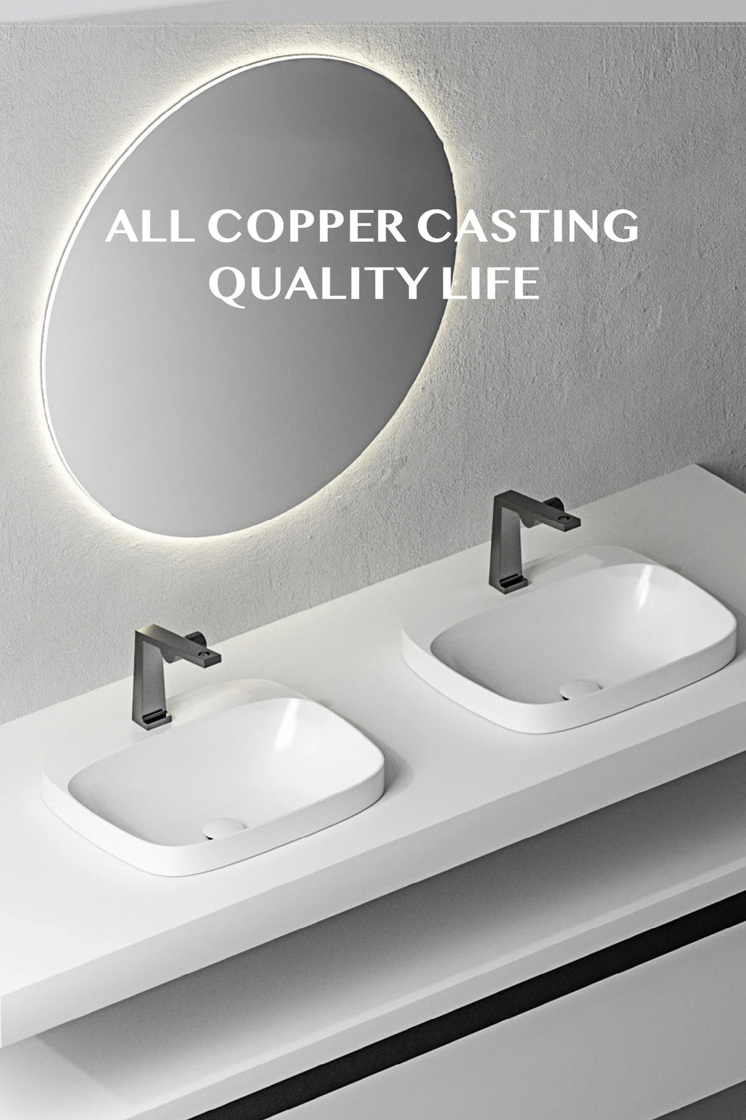 Luxury brass rose gold bathroom faucet with simple design, one hole single handle cold and hot dual control basin Tap
