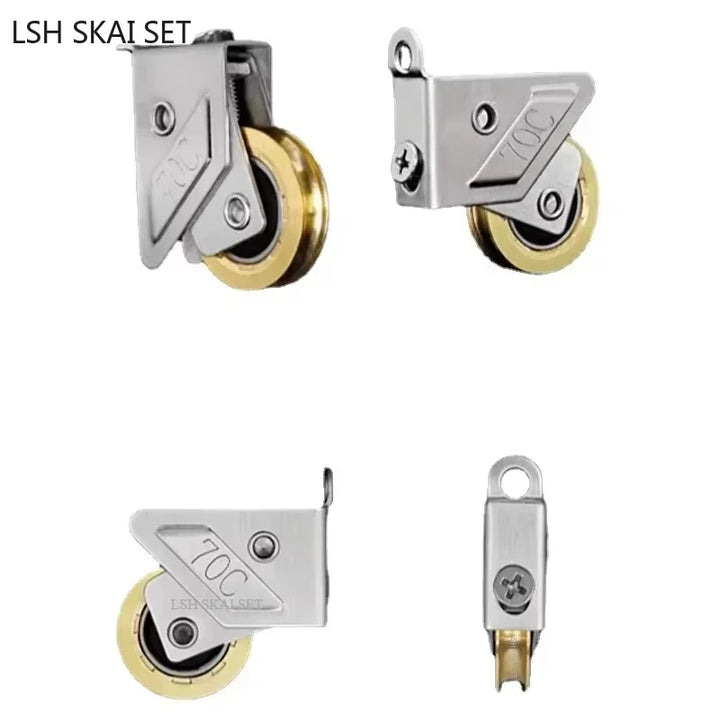 2Pc Aluminum Alloy Window Pulley Sliding Door Roller Window Track Roller Shower Door Wheels Cabinet Pulleys Furniture Hardware