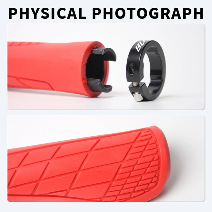 BUCKLOS Bicycle Handlebar Grip Ergonomic Lock on Bike Handle Cover Shock-absorbing Cycling Handles Bar Soft Mtb Grips