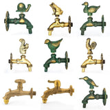 Vidric Outdoor Decorativ Garden Faucet Animal Shape Bibcock Green/Antique Brass Tap Washing Mop/Garden Watering Animal Faucet