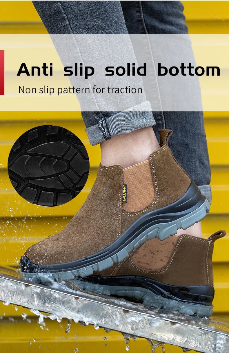 Safety Shoes Men Work Shoes Lightweight Soft Steel Toes Sneakers Industrial Protection for the Feet