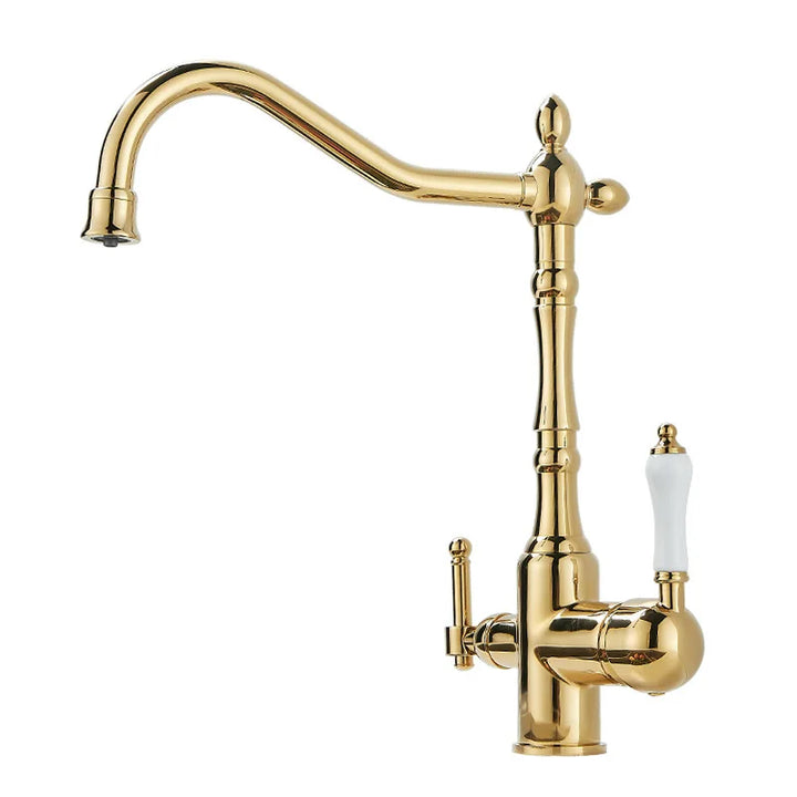 3 in 1 Kitchen Filter Faucet Pure Water 360 Rotation Kitchen sink Crane Dual Handle Dual Water Functions Mode Filter Mixer Taps