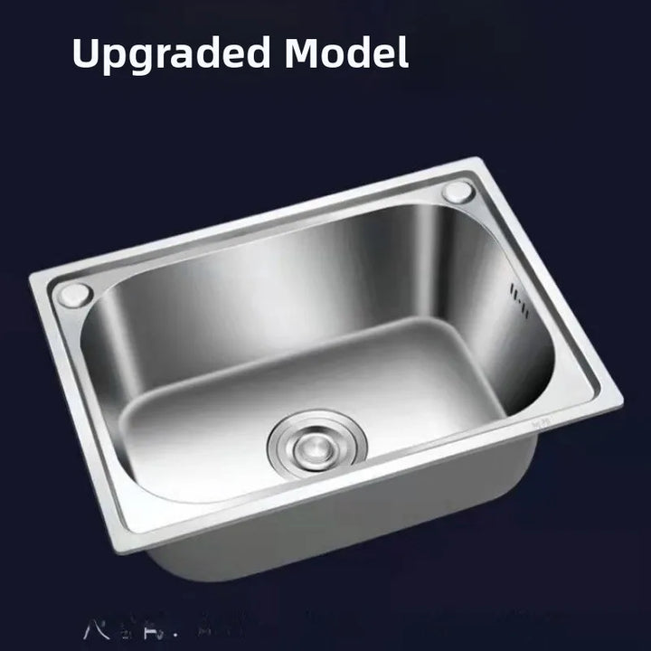 Stainless Steel 304 Food Grade Thickened Single Sink Vegetable Washing Basin Dishwashing Basin Integrated Molding Set
