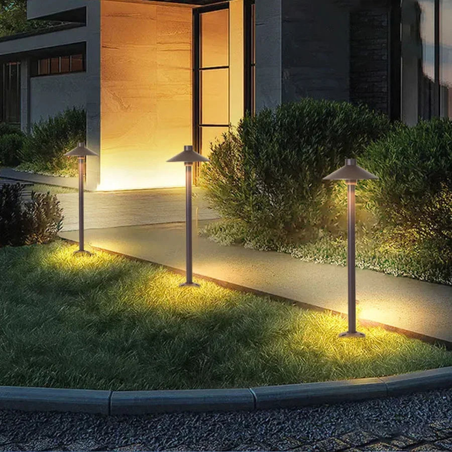 Waterproof Mushroom LED Lawn Light Outdoor Landscape Pathway Post Lamps With insert Aluminum Villa Pole Pillar Lamps