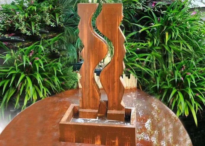 Metal rain curtain water feature Keten steel contemporary garden fountain