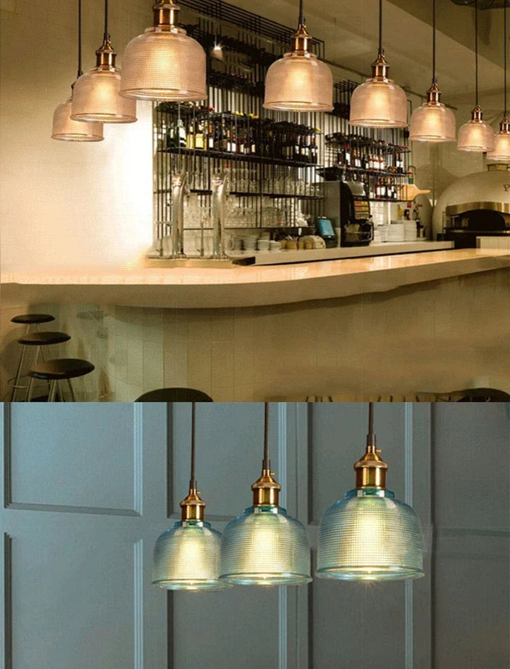 Nordic Glass Pendant Light Modern Brass Creative minimalist Chandelier For Dinning Room E27 Transparent Lampshade  Restaurant