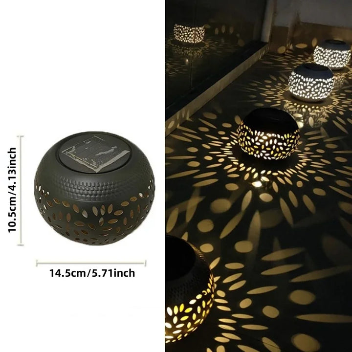 1PC Iron Solar Lantern Outdoor, Solar-Powered Garden Light for Pathway/Patio, Decorative Weatherproof Lighting