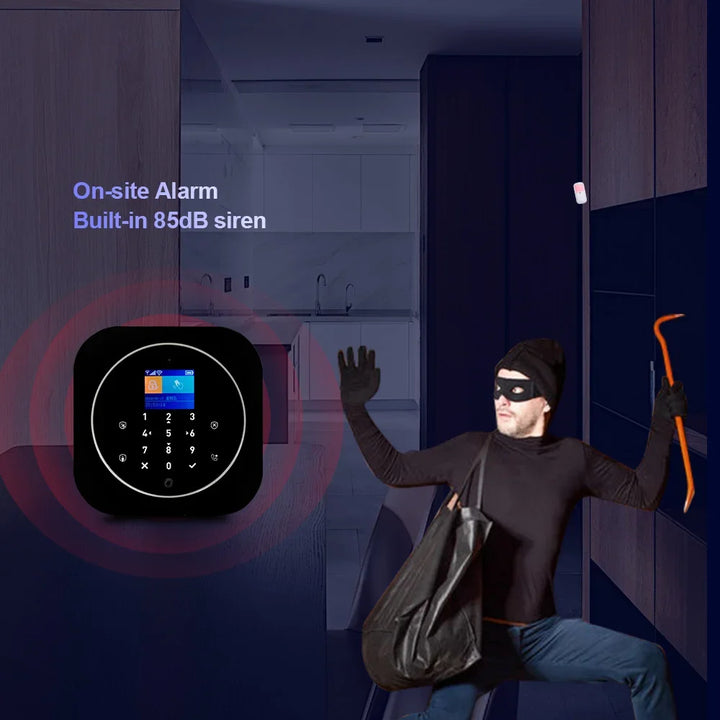 KERUI Tuya Smart Home Alarm System Kit G12 WiFi 2G GSM Home Security System with Door / Motion Sensor Smart Life Remote Control