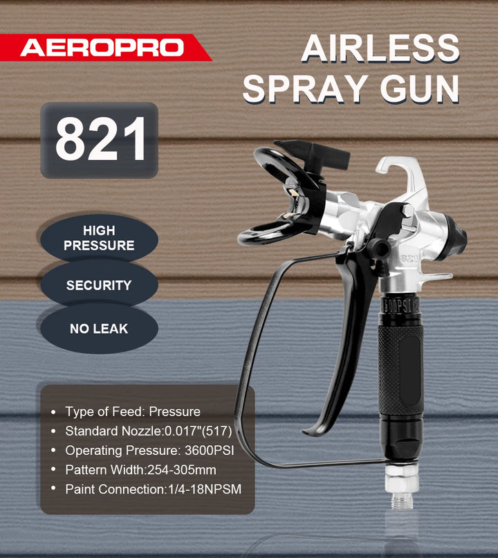 AEROPRO 821 Professional 3600PSI High Pressure Airless Paint Spray Gun Paint Sprayer With 517 Spray Tip For Spraying Machine