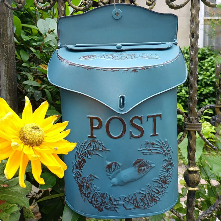 Vintage European Rural Pastoral Style Wall Mount Mailbox Farmhouse Post Creative Newspaper Letter Box Waterproof Garden Decor