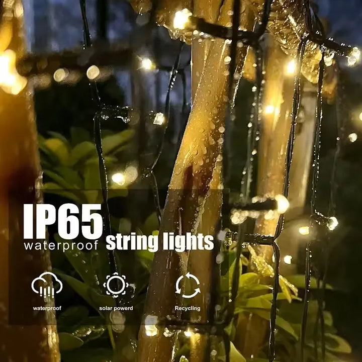 Large Solar Panel Fast Charge Lamp Outdoor Solar String Fairy Light Waterproof Garland String Lights
