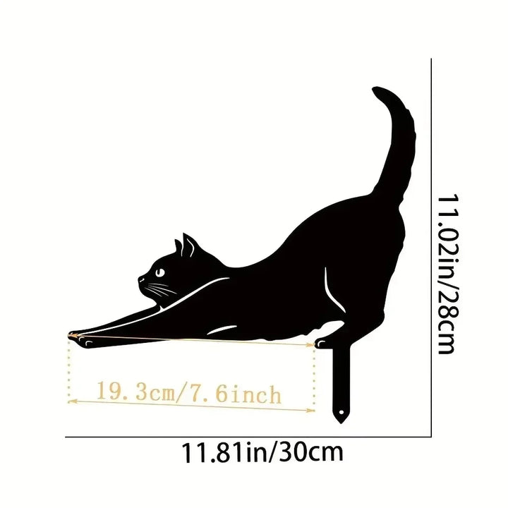 Charming Cat Family Garden Stakes – Decorative Cute Cat Silhouette,