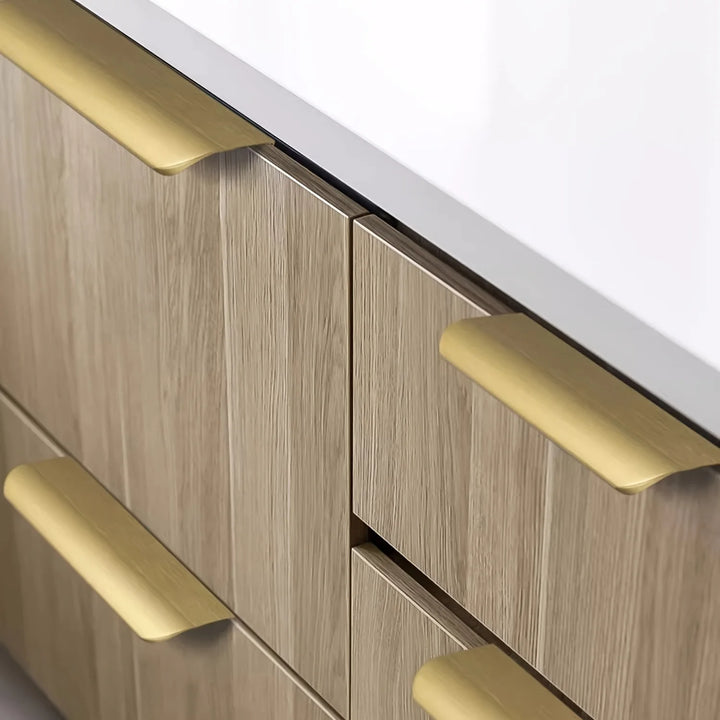 Hidden Handles for Furniture Kitchen Cabinet Handles Wardrobe Cupboard Drawer Knobs Aluminum Alloy Furniture Handles Hardware