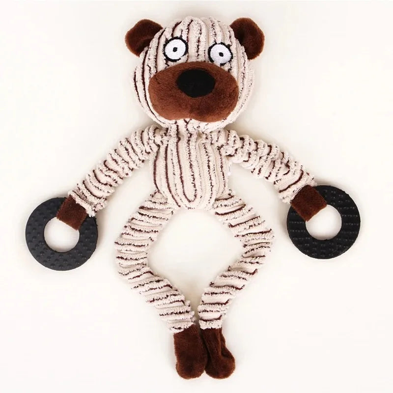 Pet Soothing Toys Dog Making Noise Squeaky  Bear Shaped Plaything Pets Wear Resistant Teeth Cleaning Toy