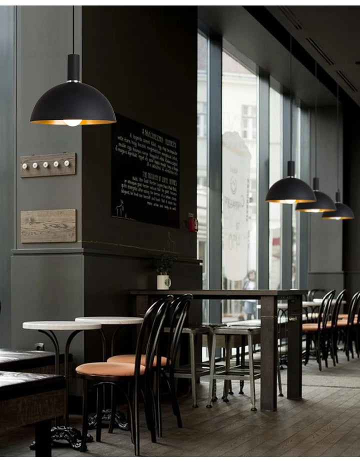 GEW Nordic Retro Industrial Black Ceiling Pendant Lamp E27 Restaurant Dining Table Bar Decorative Pendant Lighting Fixture