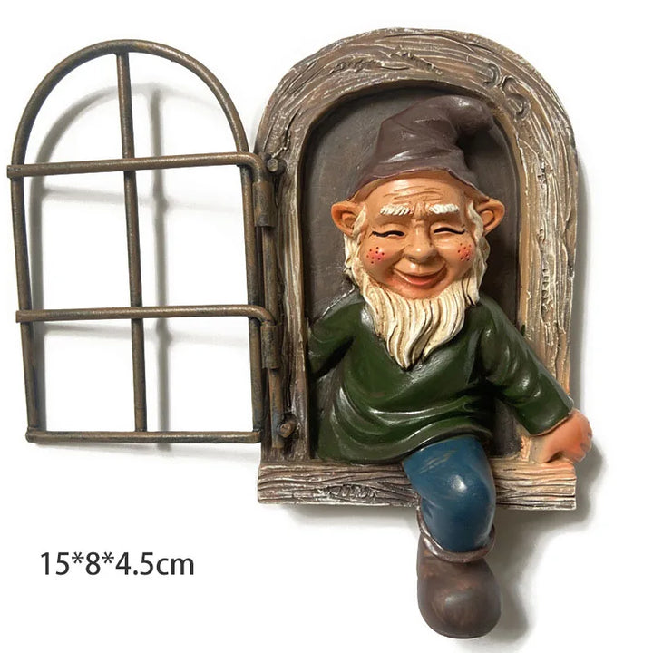 1 piece of Christmas decoration, home garden decoration, dwarf figurine, resin crafts, white bearded old man, Christmas gift