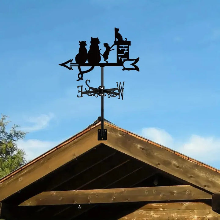 Weathervane, Metal Outdoor Garden Ironwork, Roof Courtyard Garden Decoration, Creative Furniture Chicken, Witch, Housewares New