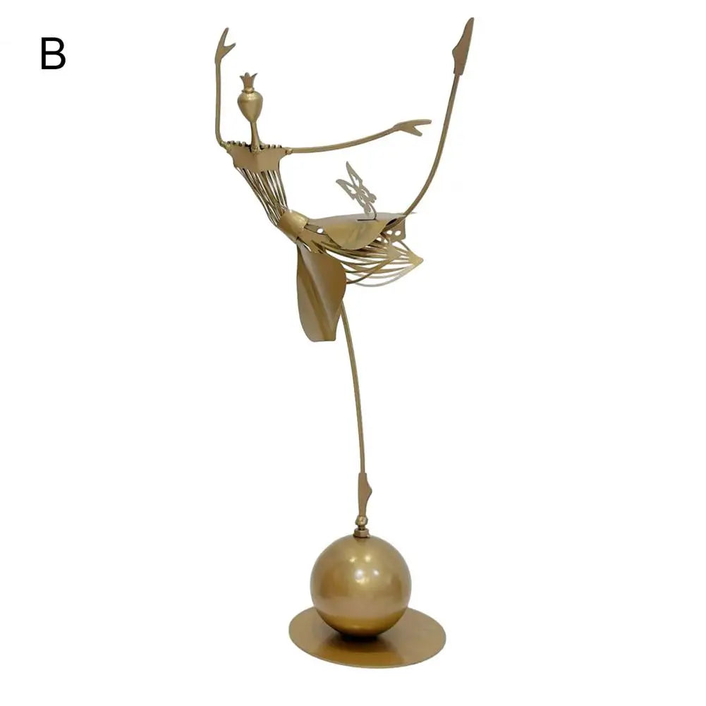 Metal Dancing Girl Garden Statue Decor Waterproof