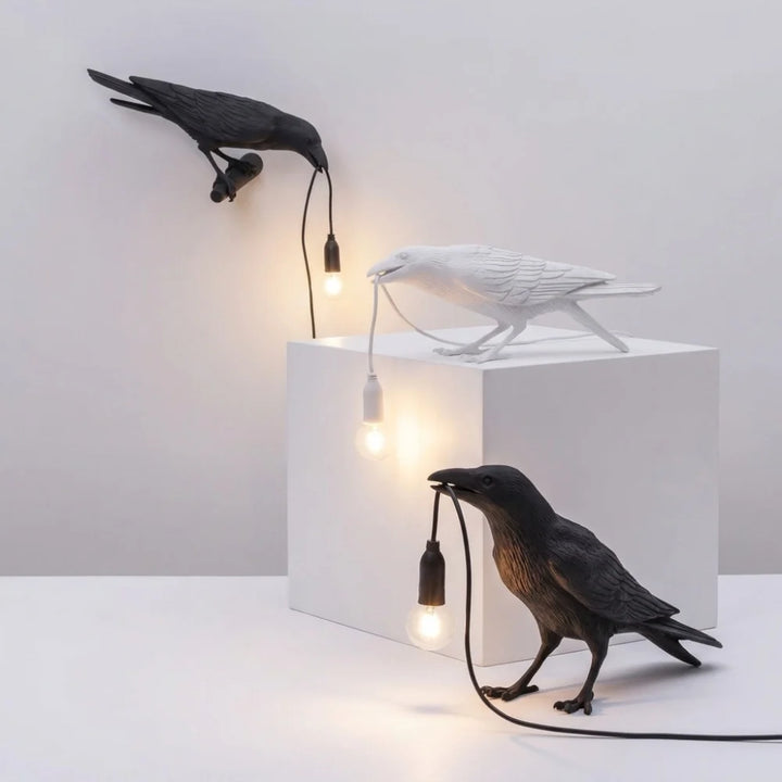 Resin Bird Table Lamp Creative Resin Animal Design Bedroom Bedside