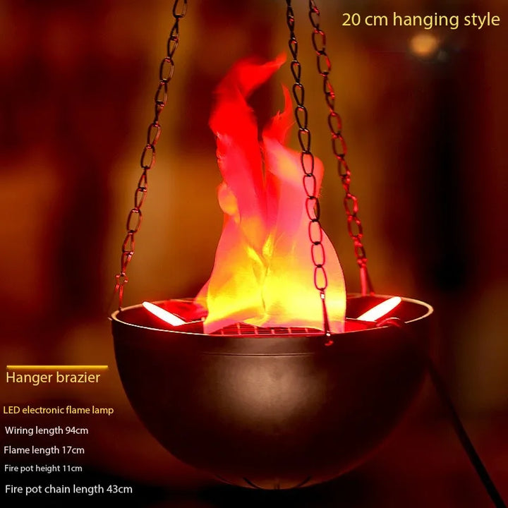 Halloween decoration electronic LED flame lamp fake fire burning prop haunted house bar store home party decoration lighting