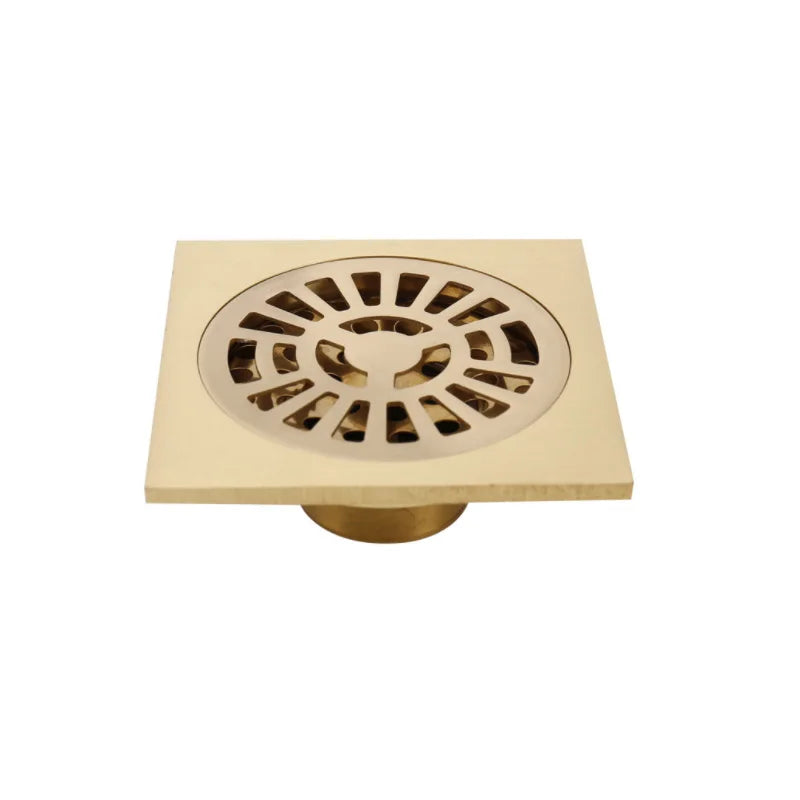10*10cm Golden Floor Drain  Brass Prevention Odor Thickening Drain Shower Bathroom Drainage Balcony Washing Machine Floor Drain
