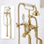 Bathtub Faucet Set Floor Decked Bathroom Classical Top High Quality Gold American Style Ceramic Handle Shower Faucet